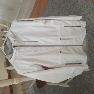 Columbia Women's White Hooded Rain Jacket